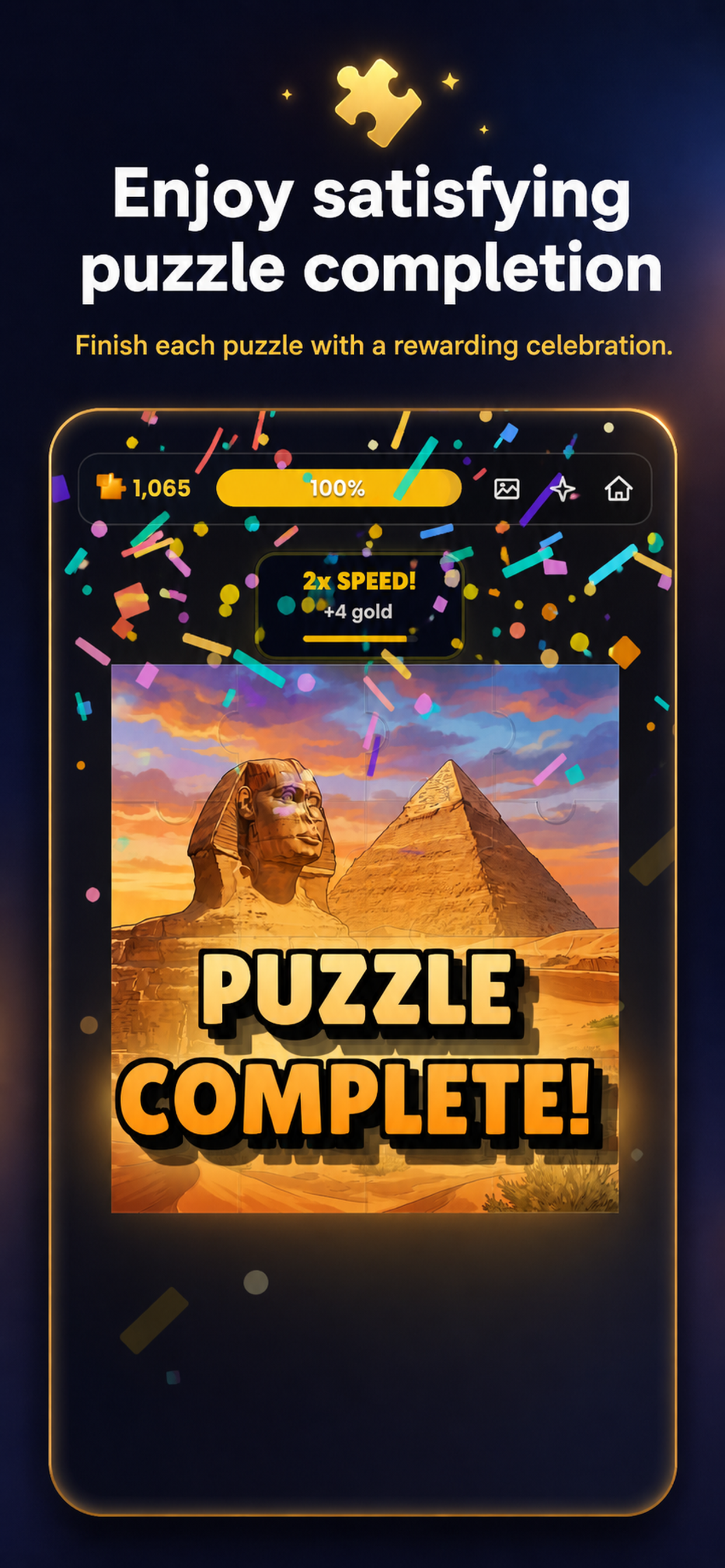 Enjoy satisfying puzzle completion in Varia Jigsaw